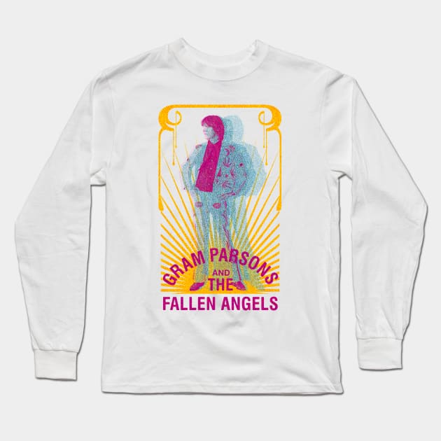 Gram Parsons and the Falen Angels Long Sleeve T-Shirt by HAPPY TRIP PRESS